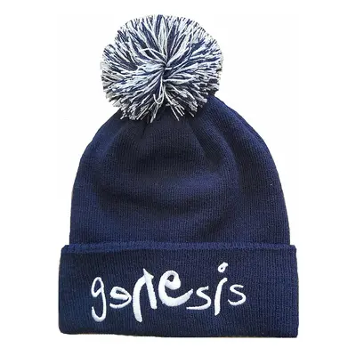 Genesis zimní kulich s bambulí, Logo Navy Blue