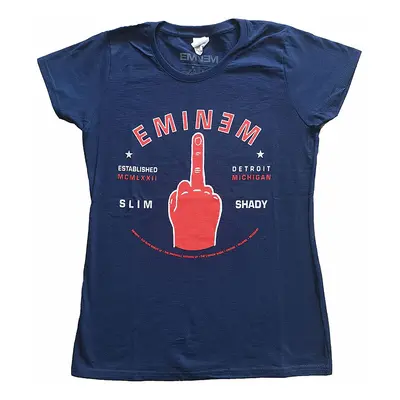 Eminem tričko, Detroit Finger Girly Navy Blue, dámské