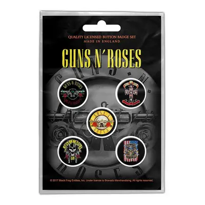 Guns N Roses set 5-ti placek průměr 25 mm, Bullet Logo