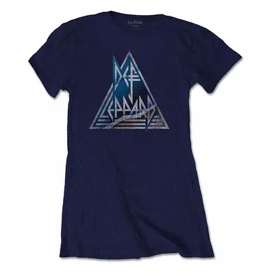 Def Leppard tričko, Triangle Logo Navy, dámské