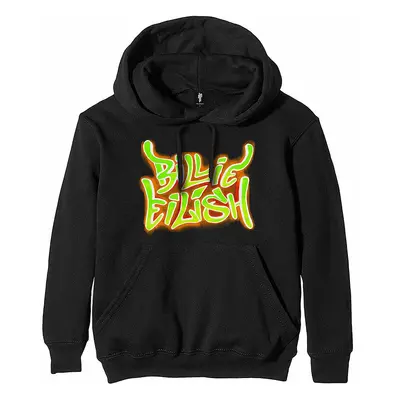 Billie Eilish mikina, Airbrush Flames Blohsh Black, pánská