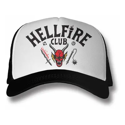 Stranger Things kšiltovka, Hellfire Club Trucker White Black, unisex