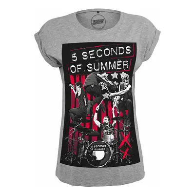 5 Seconds of Summer tričko, 5SOS Longprint Girly Grey, dámské