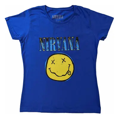 Nirvana tričko, Xerox Smiley Blue, dámské