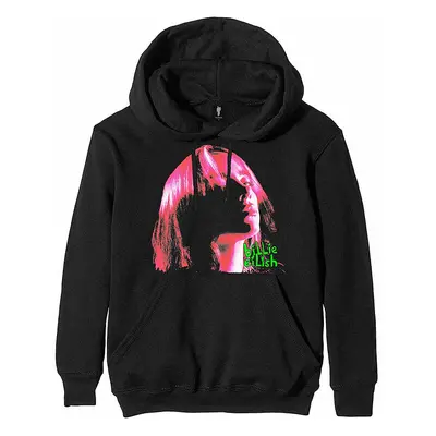 Billie Eilish mikina, Neon Shadow Pink Hoodie Black, pánská