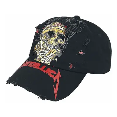 Metallica kšiltovka, Skull One Distressed Trucker Black