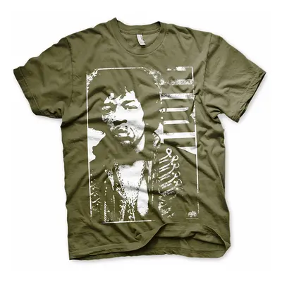 Jimi Hendrix tričko, JH Distressed Olive, pánské