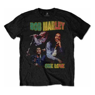 Bob Marley tričko, One Love Homage Black, pánské