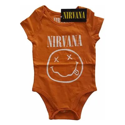 Nirvana kojenecké body tričko, White Smiley Orange, dětské