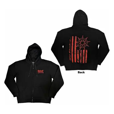 Slipknot mikina, 9-Point Flag Zipped BP Black, pánská