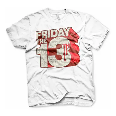 Friday the 13th tričko, Block Logo White, pánské