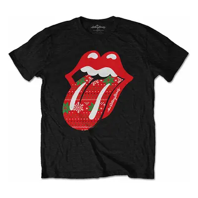 Rolling Stones tričko, Christmas Tongue Black, pánské