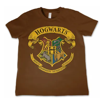 Harry Potter tričko, Hogwarts Crest Brown, dětské