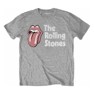 Rolling Stones tričko, Scratched Logo Grey, pánské