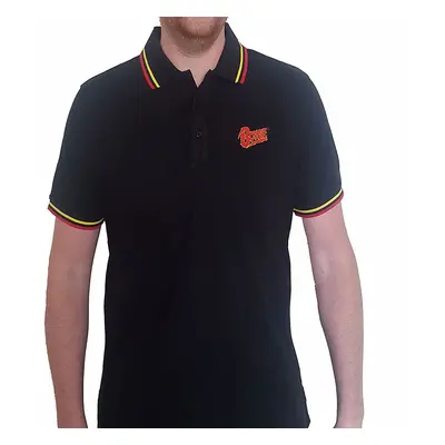 David Bowie tričko, Flash logo Polo Black, pánské