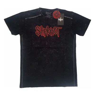 Slipknot tričko, Logo Snow Washed BP Black, pánské