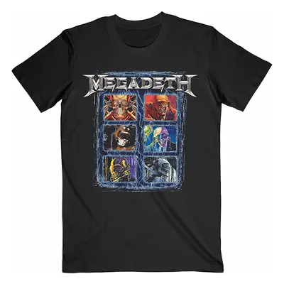 Megadeth tričko, Vic Head Grid Black, pánské