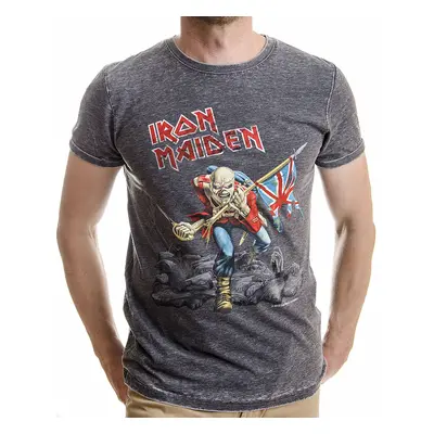 Iron Maiden tričko, Trooper Grey Burnout, pánské