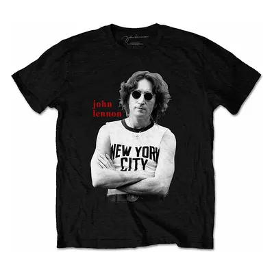 John Lennon tričko, New York City B&W Black, pánské