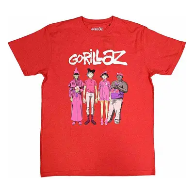 Gorillaz tričko, Cracker Island Standing Group Eco Friendly Red, pánské