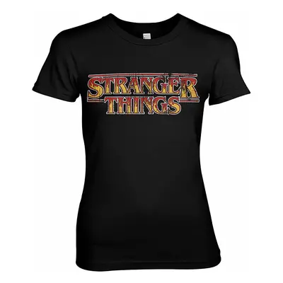 Stranger Things tričko, Fire Logo Girly Black, dámské