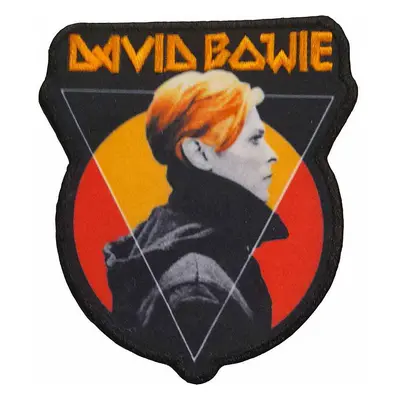 David Bowie tkaná nášivka/nažehlovačka PES 100x85 mm, Triangle