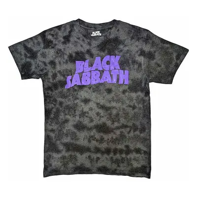 Black Sabbath tričko, Wavy Logo Dye Wash Eco Black, pánské