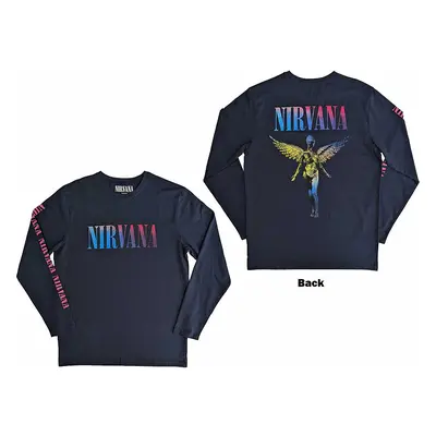 Nirvana tričko dlouhý rukáv, Angelic Gradient BP Navy Blue, pánské