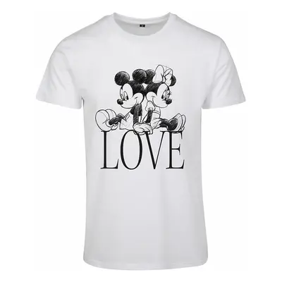 Mickey Mouse tričko, Minnie Loves Mickey Girly White, dámské