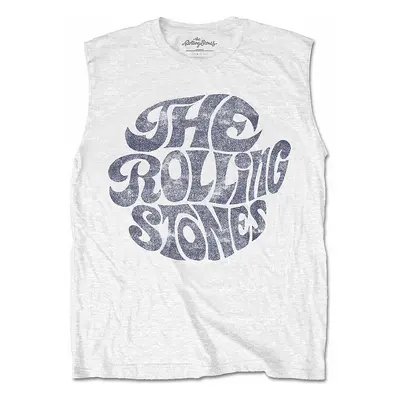 Rolling Stones tričko bez rukávů, Vintage 70s Logo White, pánské