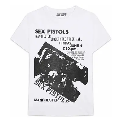 Sex Pistols tričko, Manchester Flyer White, pánské