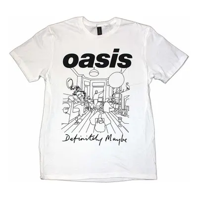 Oasis tričko, Definitely Maybe Line Drawing White, pánské