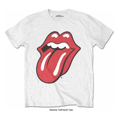 Rolling Stones tričko, Classic Tongue White, pánské