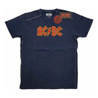 AC/DC tričko, Logo Snow Washed Blue, pánské