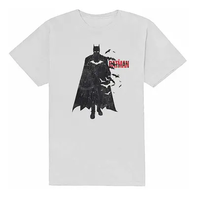 Batman tričko, The Batman Distressed Figure White, pánské