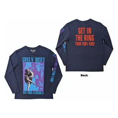 Guns N Roses tričko dlouhý rukáv, Get In The Ring Tour BP Navy Blue, pánské