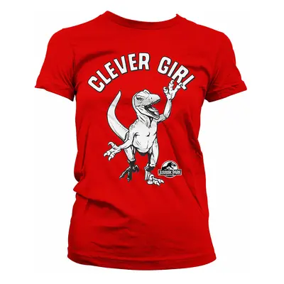 Jurský Park tričko, Clever Girl Girly Red, dámské