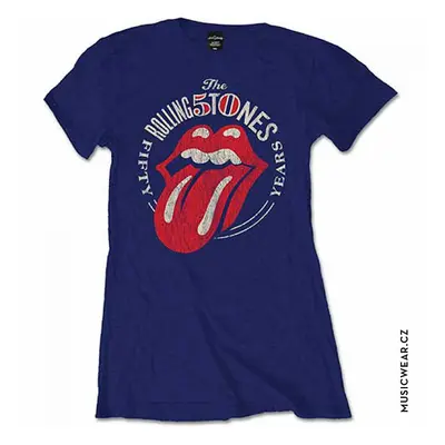 Rolling Stones tričko, 50th Anniversary Vintage Navy, dámské