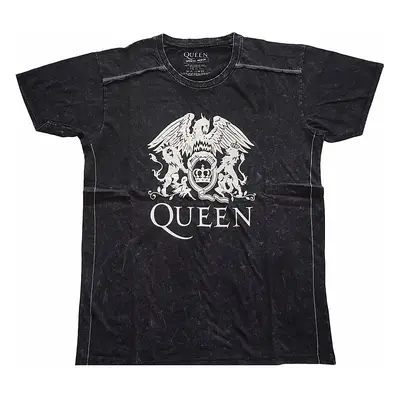 Queen tričko, Classic Crest Snow Washed Black, pánské