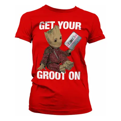 Strážci Galaxie tričko, Get Your Groot On Girly Red, dámské