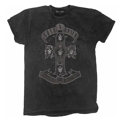 Guns N Roses tričko, Monochrome Cross Dip-Dye Black, pánské