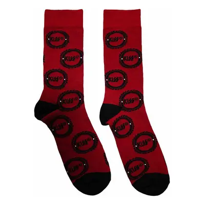 KISS ponožky, Buzzsaw Logo Pattern Red, unisex