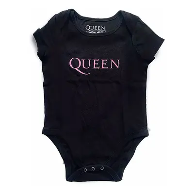 Queen kojenecké body tričko, Pink Logo Black, dětské