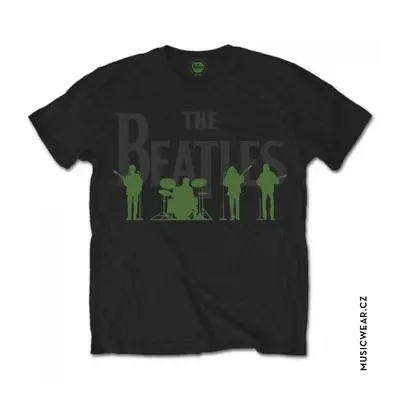 The Beatles tričko, Saville Row Line Up with Green Silhouettes, pánské