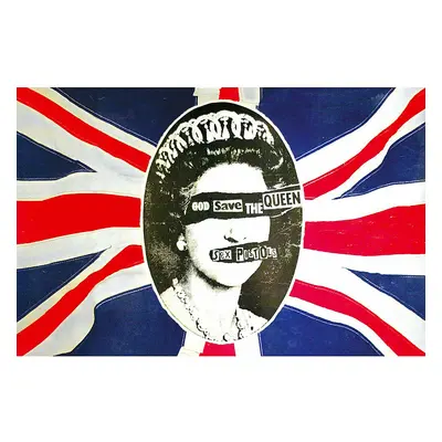 Sex Pistols textilní banner 68cm x 106cm, God Save The Queen