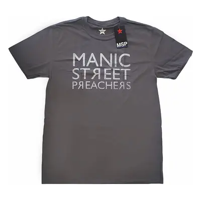 Manic Street Preachers tričko, Reversed Logo Charcoal Grey, pánské