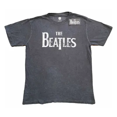 The Beatles tričko, Drop T Logo Snow Wash Charcoal Grey, pánské