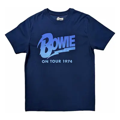 David Bowie tričko, On Tour 1974 Denim Blue, pánské