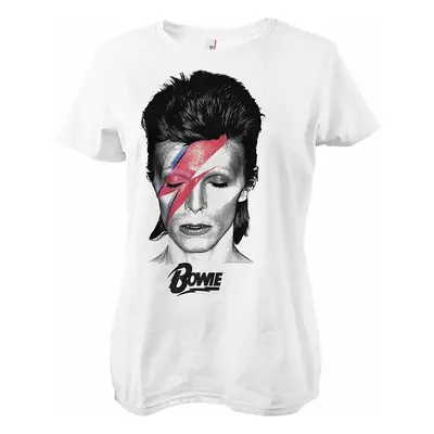 David Bowie tričko, Aladdin Sane Girly White, dámské