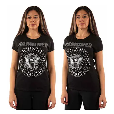 Ramones tričko, Presidential Seal Embellished Black, dámské